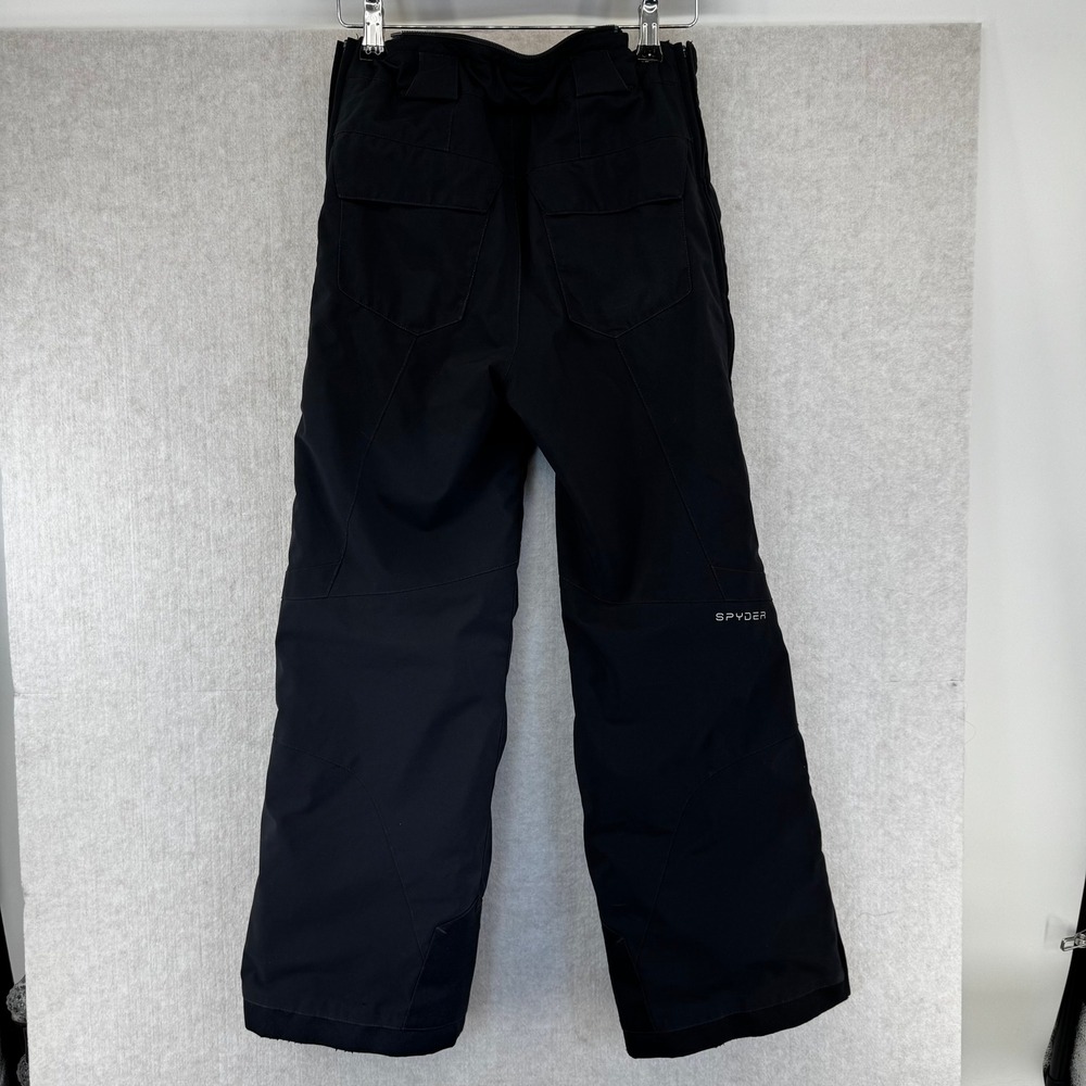 Spyder Youth 12 Black Insulated Snow Pants Ski Snowboard Full Side Zip Pockets - Picture 3 of 12